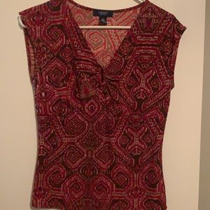 Red Short Sleeve Blouse